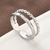 304 Stainless Steel Open Cuff Rings for Women RJEW-A079-04A-P-2