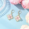Handmade Glass Seed Beads Flower Leverback Earrings EJEW-MZ00578-03-1