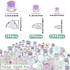 1500Pcs 3 Styles Resin Half Round Bubble Beads MRMJ-SC0001-41-2