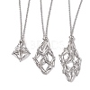 Non-Tarnish 3Pcs 3 Styles 304 Stainless Steel Macrame Pouch Necklace Makings NJEW-JN04901-02-1