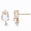 Transparent Brass Stud Earring Findings KK-S365-005-A01-3