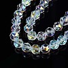 Electroplate Transparent Glass Beads Strands EGLA-N002-18A-B01-5