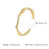 304 Stainless Steel Textured Wave Open Cuff Bangles for Women NJ1882-5