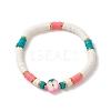 4Pcs 4 Style Handmade Polymer Clay Heishi Stretch Bracelets Set BJEW-TA00237-5