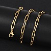Ion Plating(IP) 304 Stainless Steel Paperclip Chain Necklace for Women NJEW-C011-03G-4