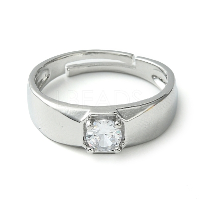 Bass Micro Pave Cubic Zirconia Ring RJEW-Z033-22B-1