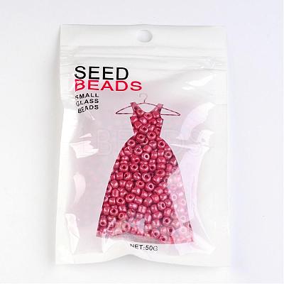 6/0 Opaque Colors Lustered Round Glass Seed Beads X-SEED-A012-4mm-125B-1