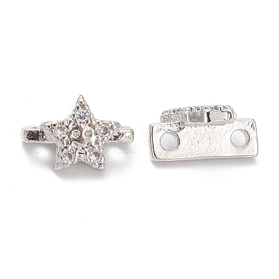 Rack Plating Brass Pave Cubic Zirconia Slide Charms KK-G464-02P-1
