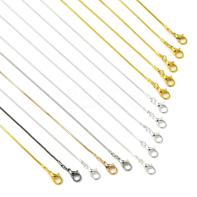 5Pcs 5 Colors Brass Square Snake Chain Necklace Making MAK-YW0001-24-1