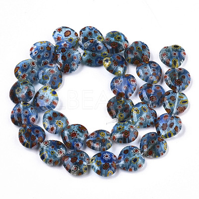 Handmade Millefiori Lampwork Beads Strands LAMP-N023-001G-1