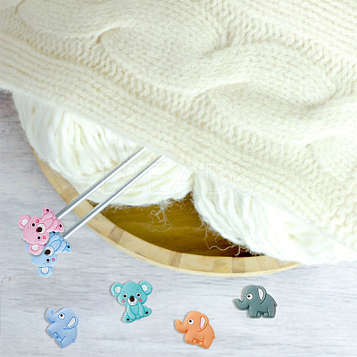 12Pcs Baking Paint Zinc Alloy Knitting Stitch Marker Rings DIY-DC0002-32-1