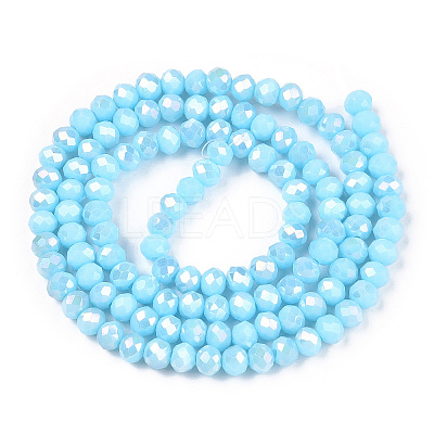 Electroplate Glass Beads Strands EGLA-A034-P3mm-B14-1