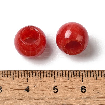 Natural White Jade(Dyed) European Beads G-N342-03Q-1