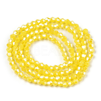 Opaque Solid Color Electroplate Glass Beads Strands EGLA-A039-P2mm-A05-1