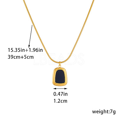 Trapezoid Stainless Steel with Natural Shell Pendant Necklaces & Hoop Earrings Sets WG9CFB5-01-1