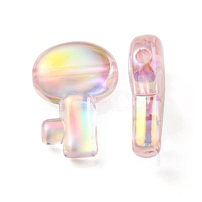 UV Plating Rainbow Iridescent Transparent Acrylic Beads OACR-C007-05A-1