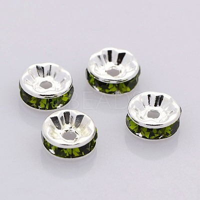 Brass Grade A Rhinestone Spacer Beads RB-A014-Z6mm-09S-1