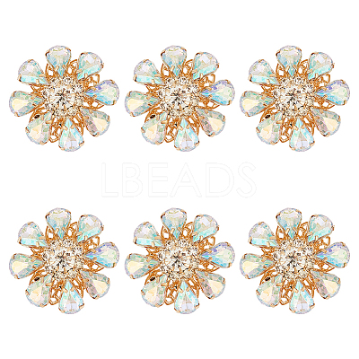 6Pcs Acrylic Rhinestone Buttons DIY-FG0004-60B-1
