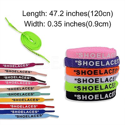32Pcs 16 Colors Polyester Flat Custom Shoelace AJEW-SZ0001-91-1