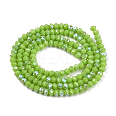 Electroplate Opaque Solid Color Glass Beads Strands EGLA-A044-P1mm-L30-1