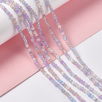 Electroplate Glass Beads Strands X-EGLA-S192-001A-B11-1