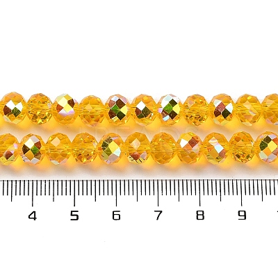AB Color Plated Transparent Electroplate Beads Strands EGLA-H104-06E-1