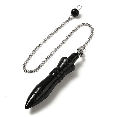 Natural Obsidian Pointed Dowsing Pendulums G-F758-F05-P-1
