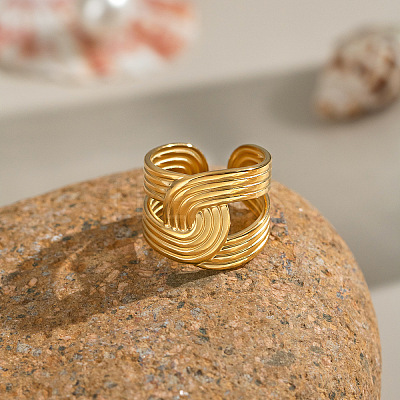 Adjustable 304 Stainless Steel Open Cuff Rings for Women LS-NR2128-1
