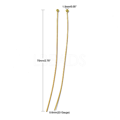 Brass Ball Head Pins LS-X-RP0.6x70mm-G-1
