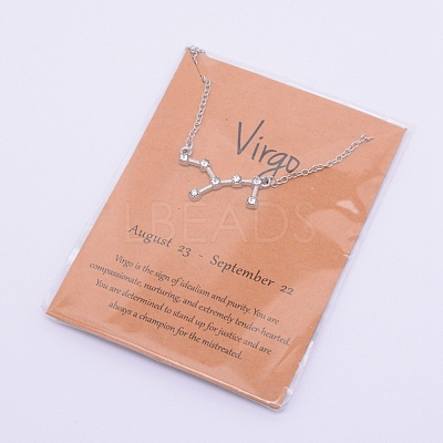 Alloy Rhinestone Pendants Necklaces NJEW-WH0007-02H-1