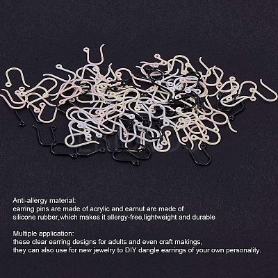 Plastic Earring Hooks KY-PH0007-07-WH-1