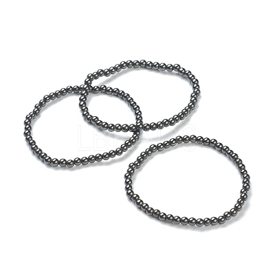 Synthetic Non-magnetic Hematite Beaded Stretch Bracelets BJEW-D446-A-22-1
