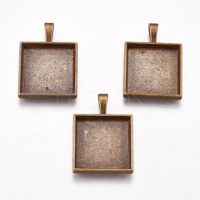 Tibetan Style Pendant Cabochon Settings TIBEP-A123359-AB-FF-1