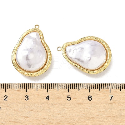 304 Stainless Steel with ABS Plastic Pearl Pendants STAS-G371-01G-02-1