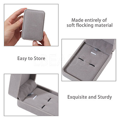 Flocking Plastic Cufflink Gift Storage Boxes CON-WH0089-266-1