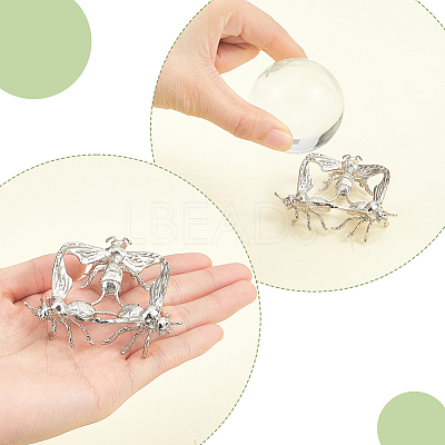 Bees Zinc Alloy Crystal Ball Display Bases AJEW-WH0796-07B-1