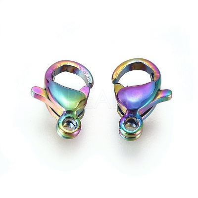 Ion Plating(IP) 304 Stainless Steel Lobster Claw Clasps STAS-H353-B-02M-1