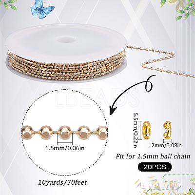10 Yards Brass Faceted Ball Chains CHC-SP0001-05G-1