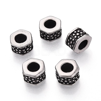 304 Stainless Steel European Style Large Hole Beads STAS-T072-97AS-1