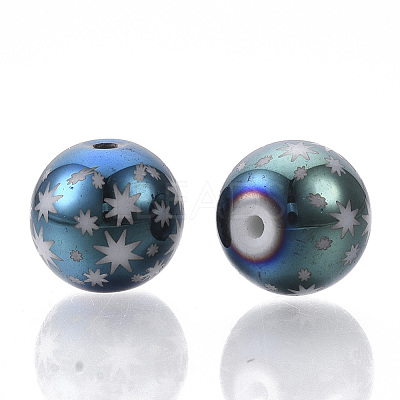 Christmas Electroplate Glass Beads X-EGLA-R113-07E-1