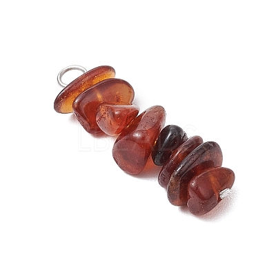 3Pcs Natural Amethyst & Garnet & Obsidian Chip Beaded Constellation Pendants PALLOY-JF03043-08-1
