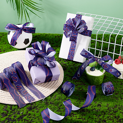 6 Styles Baseball Theme Polyester Ribbon OCOR-GA0001-97-1