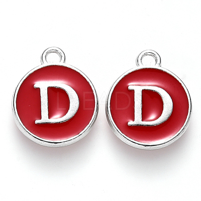 Platinum Plated Alloy Enamel Charms X-ENAM-S118-03D-P-1