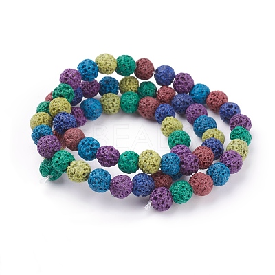 Natural Lava Rock Beads Strands G-D053-6mm-1-1