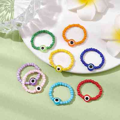 Glass Seed Beads Stretch Rings RJEW-JR00703-1