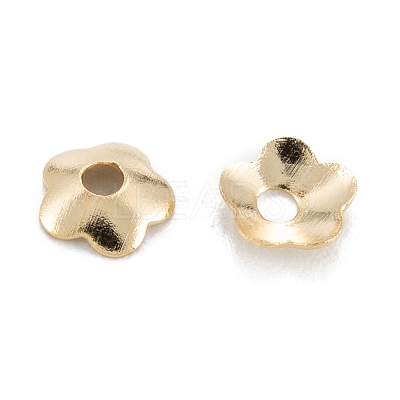 5-Petal Brass Bead Cap KK-D063-13G-1