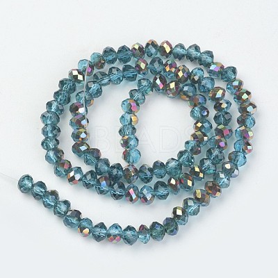 Electroplate Transparent Glass Beads Strands EGLA-A034-T4mm-R09-1