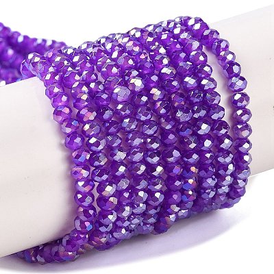Baking Electroplate Glass Beads Strands X-DGLA-A039-J4mm-B05-1