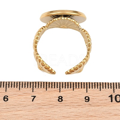 Shell Shape 304 Stainless Steel Cuff Ring Components SA-CBA098D-03G-E-1