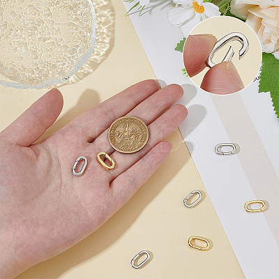 8Pcs 2 Colors Rack Plating Brass Spring Gate Rings KK-OC0001-74-1
